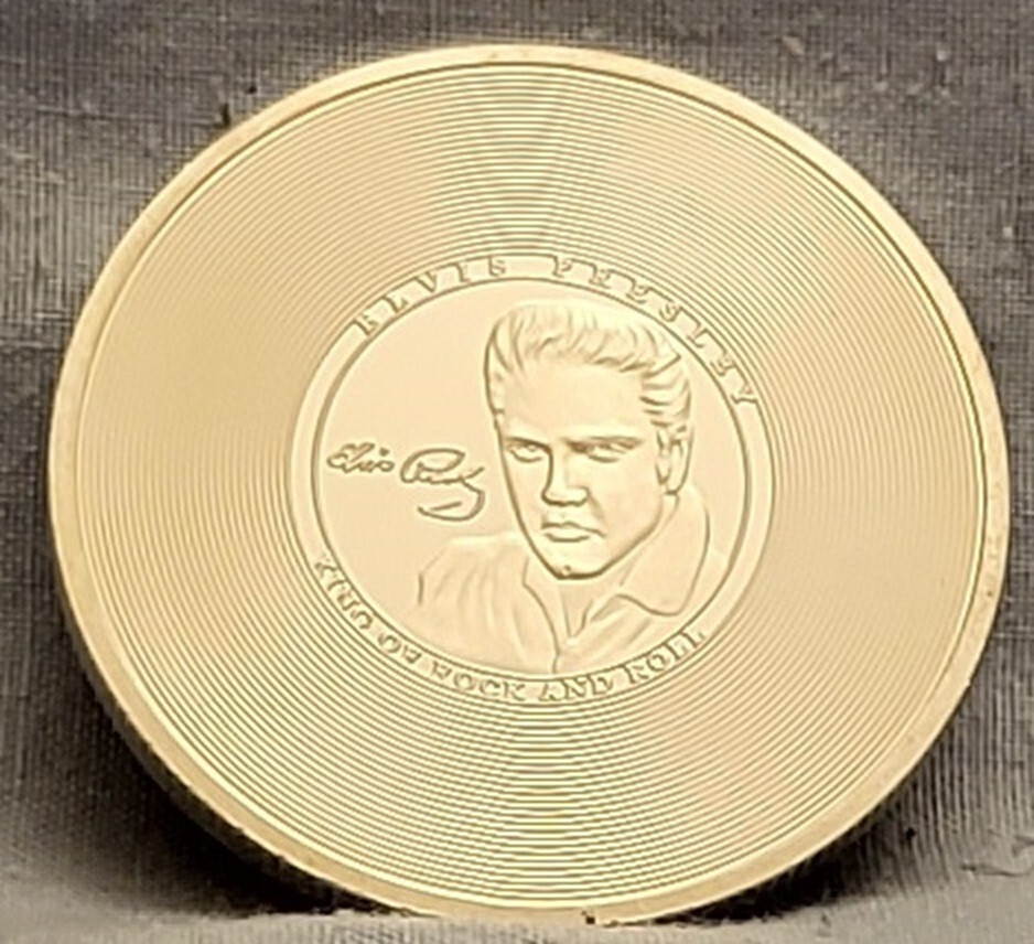 Michael Jackson Elvis Silver Coin King of Rock n Roll Pop Music LP