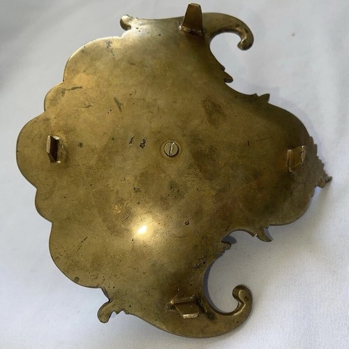 VTG Inkwell Brass Bronze Enamel Ink Pot Holder French Blue Ornamental - Picture 7 of 12