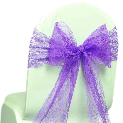 1/10/25/50/75/100/125/150/200 - LACE Chair Sashes Cover Bows wedding party decor - Picture 16 of 28