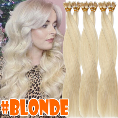 US CLEARANCE Nano Ring Tip 100% Real Human Remy Hair Extensions Nano Beads Black