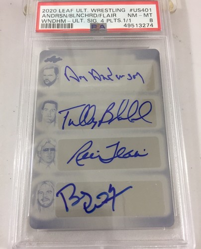 Four Horsemen 2020 Leaf Wrestling Plate 1/1 Auto Signed Ric Flair Wcw Wwf Nwa