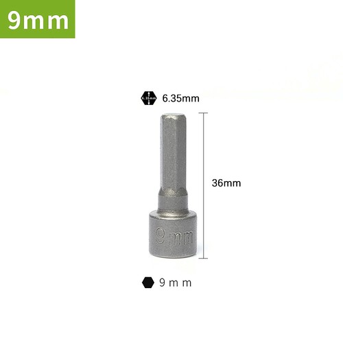 No Magnetic Hex Nut Driver Socket Wrench 1/4" Impact Drill Bit 36mmx 4mm to 1/2" - Picture 14 of 28