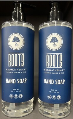 2 Bottles Roots Aromatherapy Hand Soap Brown Sugar & Fig 12.17oz Each