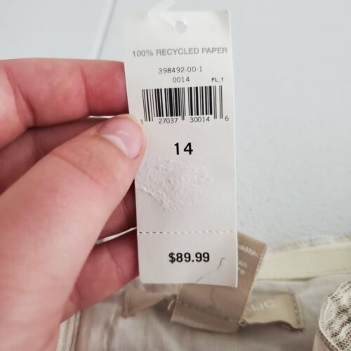 Banana Republic Womens Strapless Linen Blend Dress Size 14 Faux Belt Neutral NWT - Picture 4 of 9
