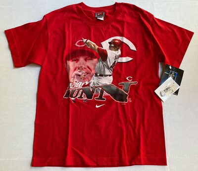 VTG Nike Team MLB Cincinnati Reds Adam Dunn SS T-Shirt Youth Large Red NOS Tags