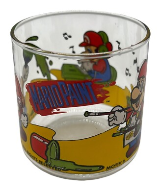 Vintage 1993 Nintendo Mario Paint Glas Motiv 6 Sammler Vintage 90s