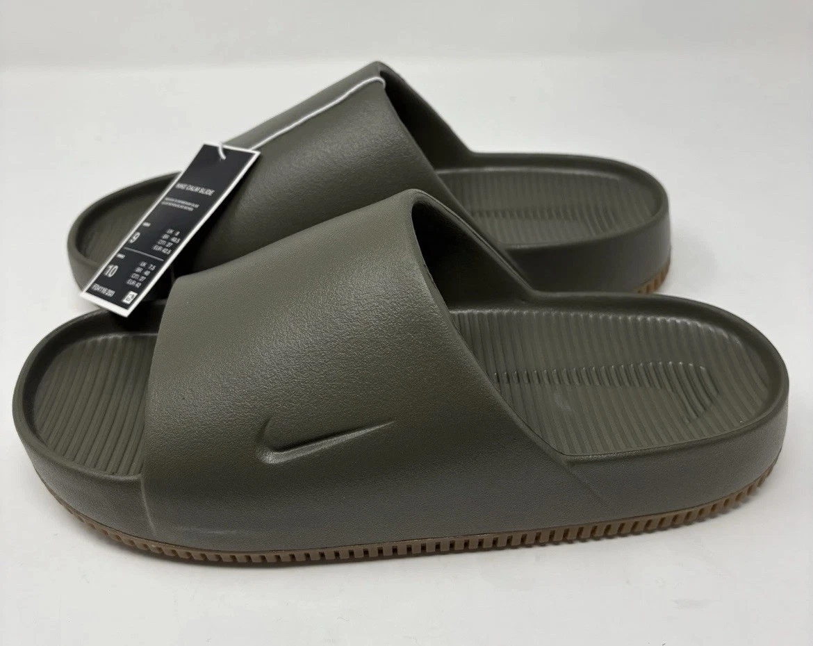 Nike Calm Slide Sandals Mens Size 12 Medium Olive Green Gum FD4116-203 NEW