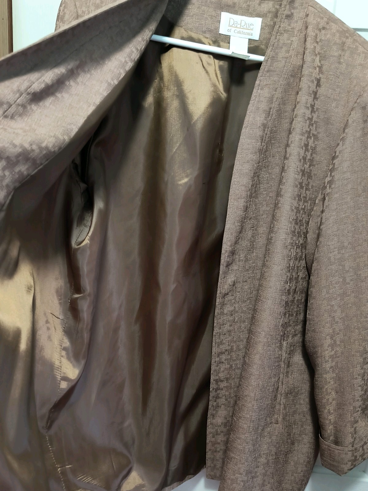 Vintage Da-Rue of California Women’s Sz 14 Polyester Blazer Jacket Brown