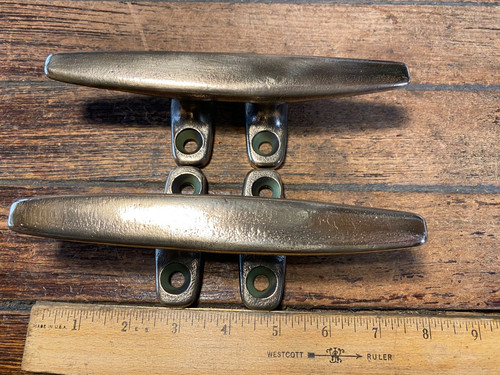 PAIR OF VINTAGE CAST **SOLID** POLISHED BRONZE 7" CLEATS