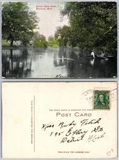 Battle Creek River Bellevue Mich Postcard