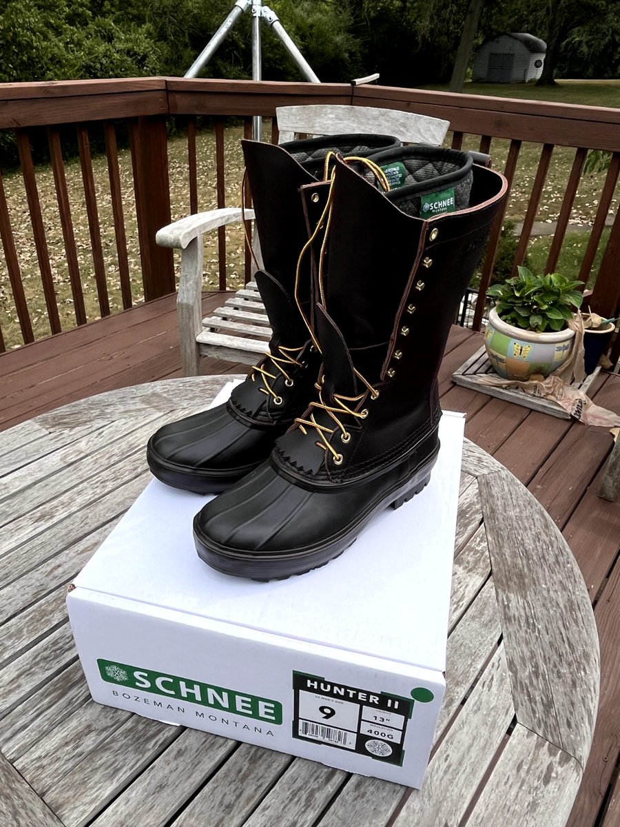 NEW SCHNEE'S HUNTER II 13” Leather PAC Boots w/Thinsulate Liner