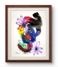 Original Art ZYX 4 14x11 Abstract Expressionist Original Painting Paper