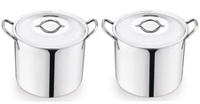 8-Qt Stainless Steel Stock Pot with Metal Lid pack of 2