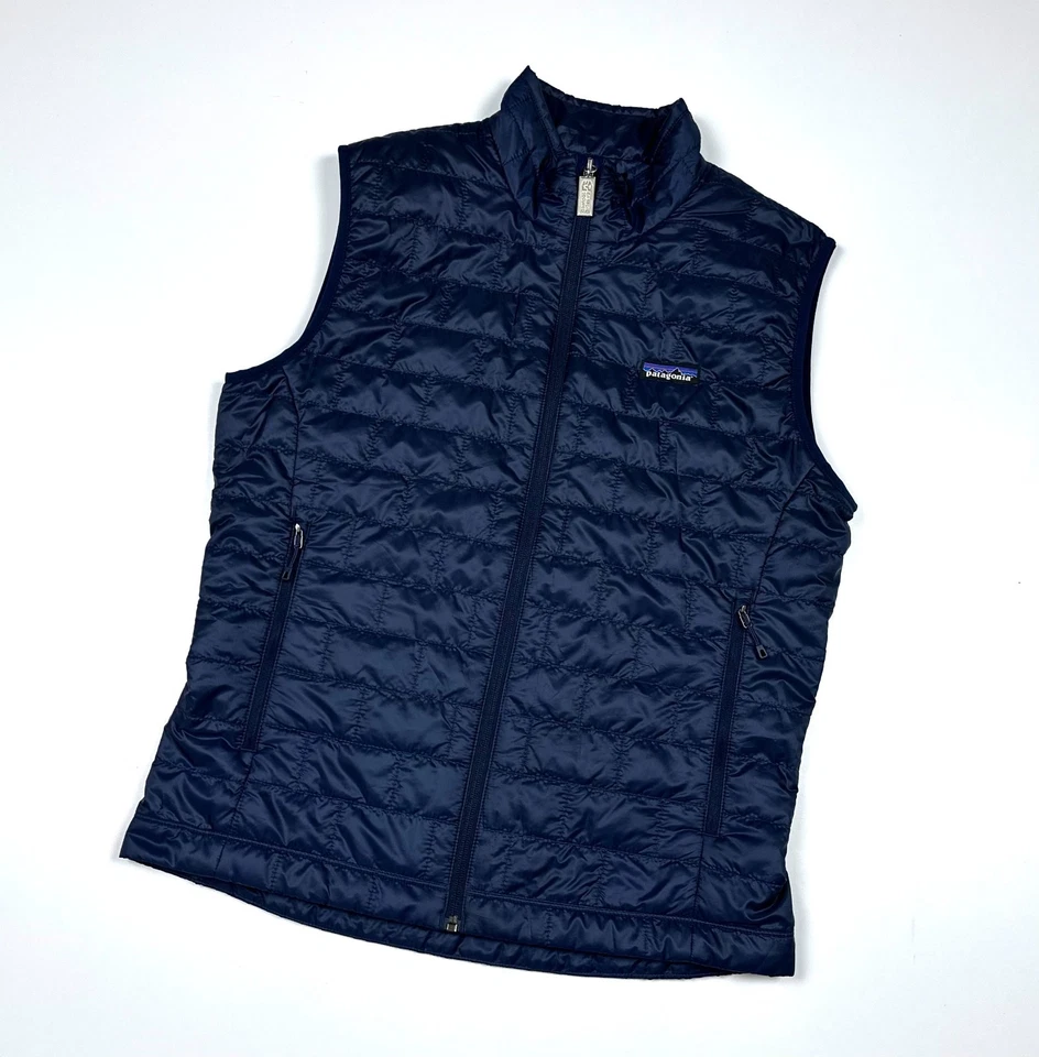 Men's PATAGONIA Blue Primaloft Quilted Outdoor Trekking Gilet Vest Casual Size M - Image 3 of 4