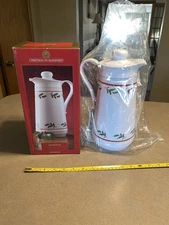 1 Quart Hot And Cold Christmas Carafe With Glass Liner For Coffee And Tea