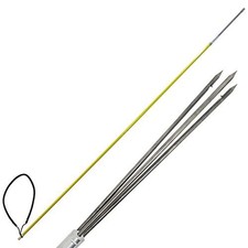 Scuba Choice 5' One-Piece Fiberglass Spearfishing Pole with 12" 5ft, Yellow