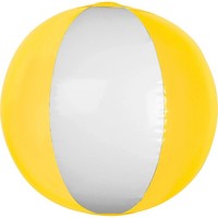 5X Strandball / Wasserball / Farbe: Weiß-Transparent Gelb