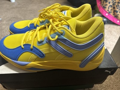 NEW Puma TRC Blaze Court Low Vibrant Yellow Blue 376582-19 Men s Size 10.5