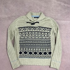 Nautica Knitted Jumper Abstract Patterned Pullover Knit Sweater With Logo Men's