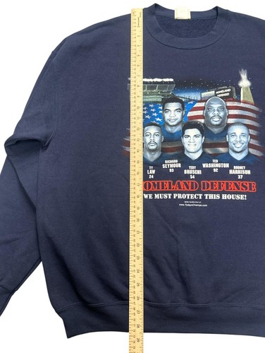 Vintage New England Patriots Sweatshirt Mens XL NFL Football Homeland Defense 04 - Picture 5 of 7