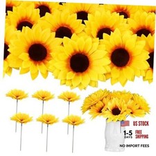 80 Pcs Large Sunflower Artificial Flowers Bulk, 4.1inch Sunflower Yellow-80