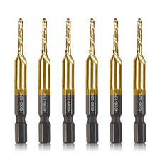 6-Pc 6-32NC Combination Drill Tap Bit Set SAE, 6-32NC Thread Size, Titanium Coat