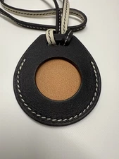 Hermès Apple AirTag Leather Bag Charm - Black / Gold - No AirTag Included