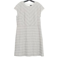 NWT Ann Taylor Dress Sheath Business Casual Preppy Office Black White Size 14T