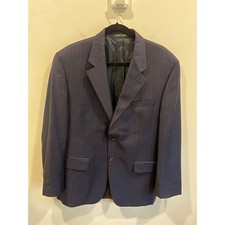 Lauren Ralph Lauren Wool Cashmere Navy Blue Pinstripe Blazer 42R