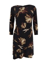 Tommy Hilfiger Women's Miranda Floral Dress (2, Black Multi) 192114145156