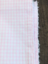 1Yd/44" 100%cotton LIGHT PINK & WHITE  1/8" GINGHAM woven Fabric, NEW sold BTY