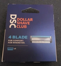 NEW Dollar Shave Club 4-Blade Razor Cartridge Refills, 4 Count - SEALED