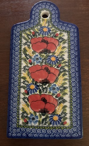 Original Polish Pottery Cutting Board~Kalich Boleslawiec~Hand Painted~BEAUTIFUL!
