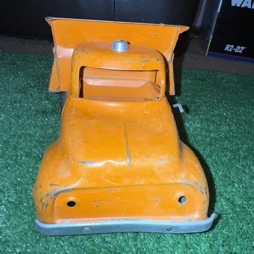 Vintage TONKA 1957 Original Hi-Way Dept. Dump Pickup Truck Orange Pressed Steel - Picture 2 of 9