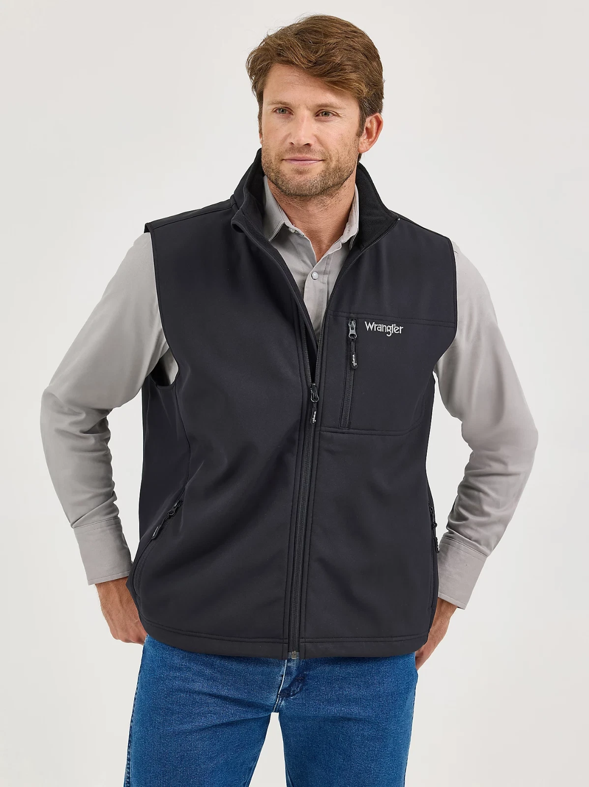 Men's Wrangler® Trail Black Vest - 112368286