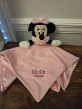 Disney Baby Minnie Mouse Security Blanket Lovey Pink Satin velour kids preferred