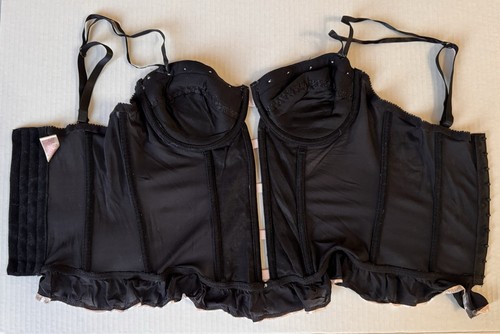 Native Intimates Size 34B Black Pink Rosettes Bustier Fairycore Sexy Y2K - Picture 6 of 7