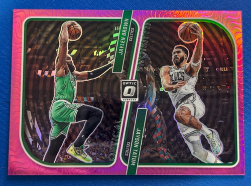 2023-24 Donruss Optic #2 JAYSON TATUM / BROWN * Pink Optical Illusions /25