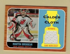 2002-03 Topps Heritage Calder Cloth Martin Brodeur Jersey card (Devils)