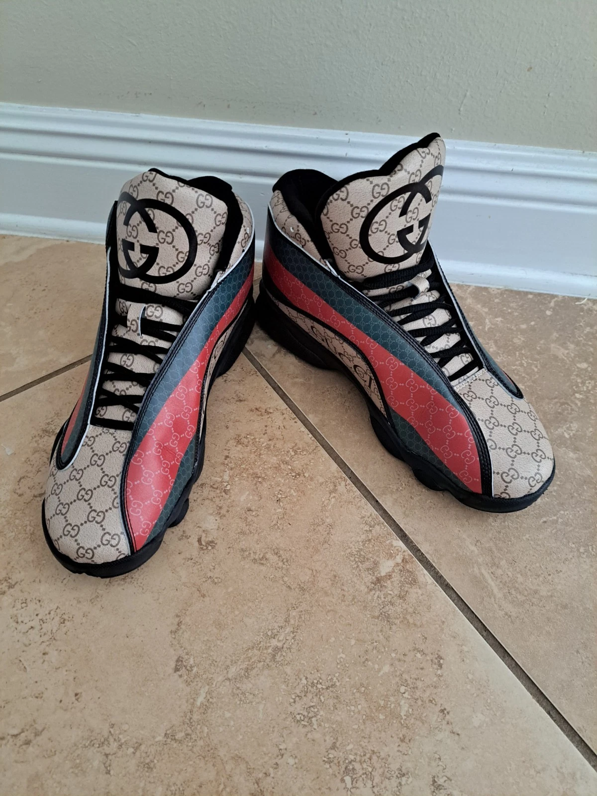 NEUF GUCCI JORDAN CUSTOM MADE HOMME SNICKERS opéen taille 13 us