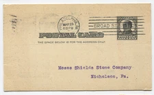 1910 Ingersoll Rand Co. Order Acknowledgment Postal Card Broad St Station PA