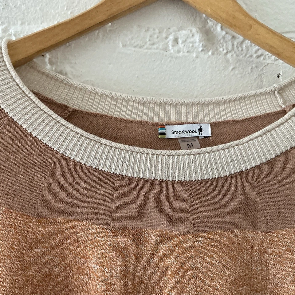 Smartwool Sweater Womens Medium Edgewood Colorblock Beige Wool Blend Cozy Comfy - Image 2 of 4
