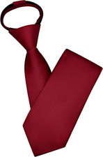 3.15" 8cm Mens Solid Satin Tie Pre-tied Adjustable Zipper Necktie for Business