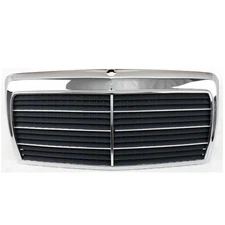 For 87-93 Benz 300D 300E 400E 500E (W124) Front Grille Assembly Chrome & Gray