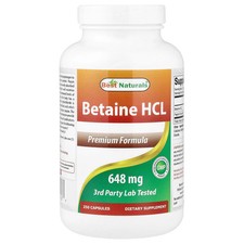 Betaine HCL, 250 Capsules