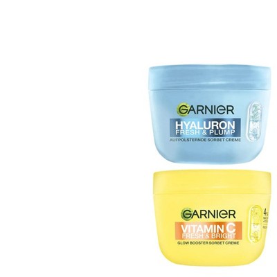 2tlg. Garnier Sorbet Tagescreme Vitamin C Glow  & Hyaluron Fresh Creme + Band