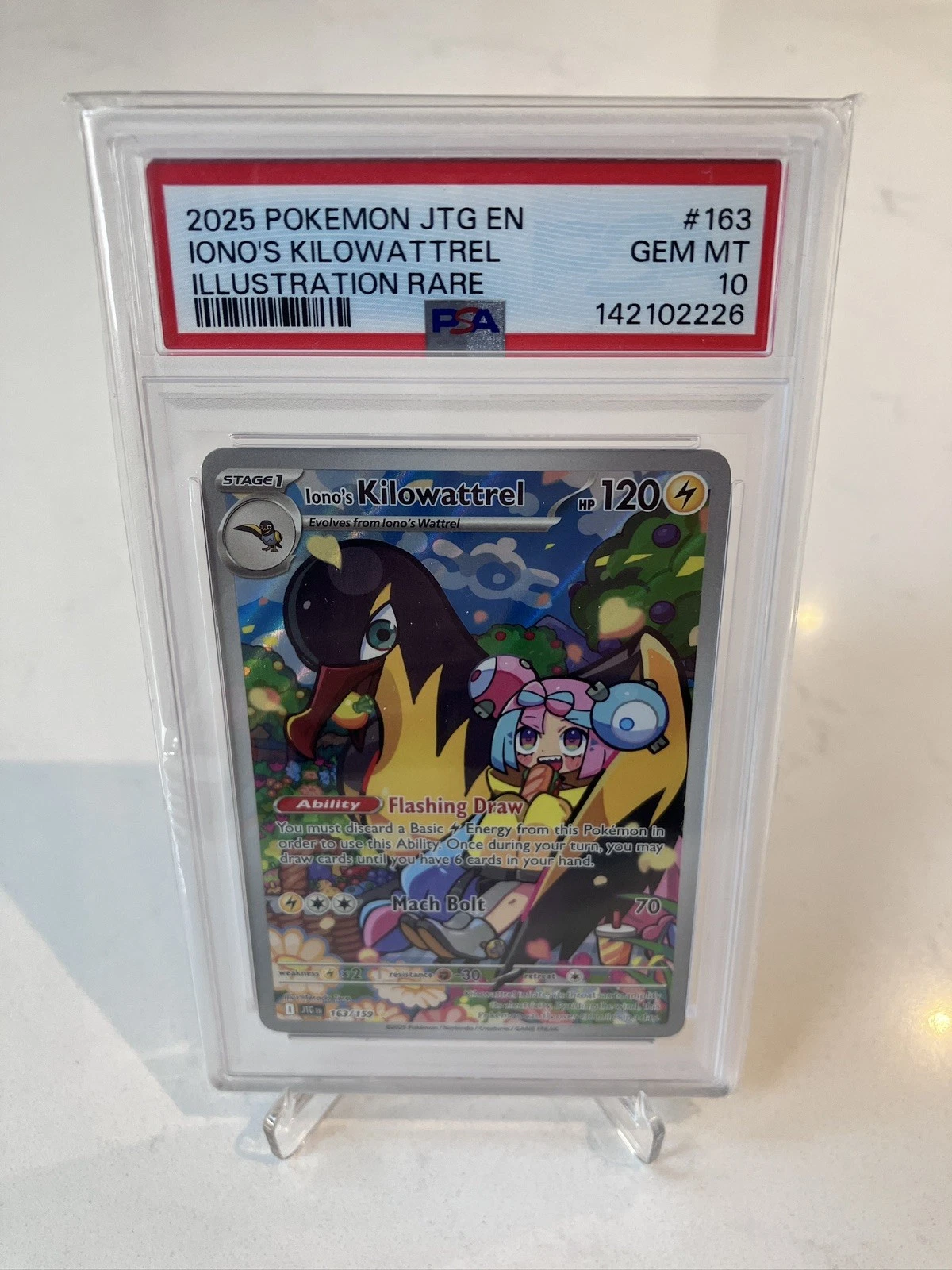 PSA 10 Iono's Kilowattrel 163/159 Journey Together GEM MINT  Pokemon Card