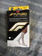 Anti-embolism Knee Length Stockings 1pair /unisex/white/xl/item 0090