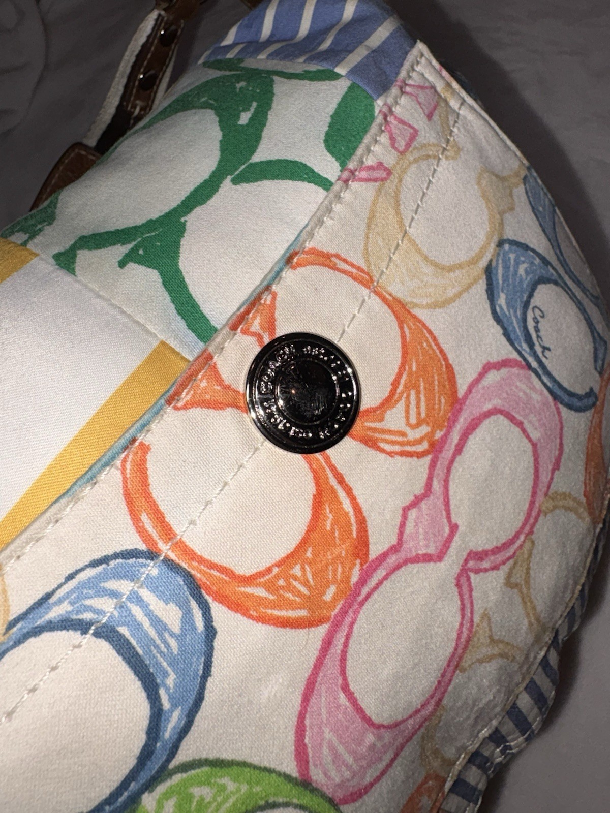 Y2K Coach Hampton Rainbow Patchwork Small Hobo Sh… - image 16