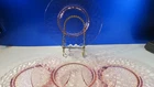 Vintage 8 PLATES Pink Petalware Depression Glass 8-1/4" DESSERT OR SALAD STYLE